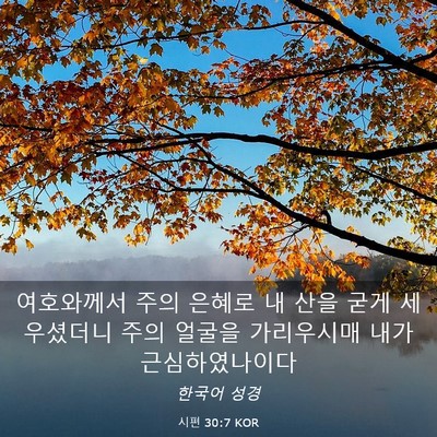 Picture 03 - 시편 30:7 KOR - 여호와께서 주의 은혜로 내 산을 - Bible Verse Picture