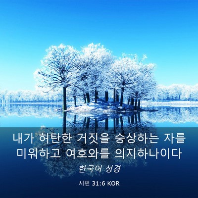 Picture 03 - 시편 31:6 KOR - 내가 허탄한 거짓을 숭상하는 자를 - Bible Verse Picture