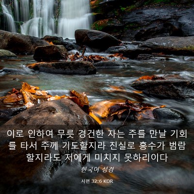 Picture 03 - 시편 32:6 KOR - 이로 인하여 무릇 경건한 자는 주를 - Bible Verse Picture