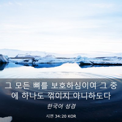 Picture 03 - 시편 34:20 KOR - 그 모든 뼈를 보호하심이여 그 중에 - Bible Verse Picture