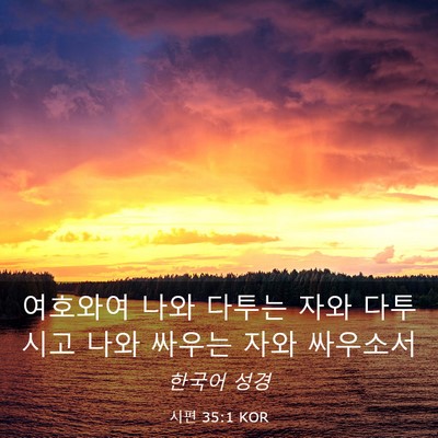 Picture 03 - 시편 35:1 KOR - 여호와여 나와 다투는 자와 다투시고 - Bible Verse Picture