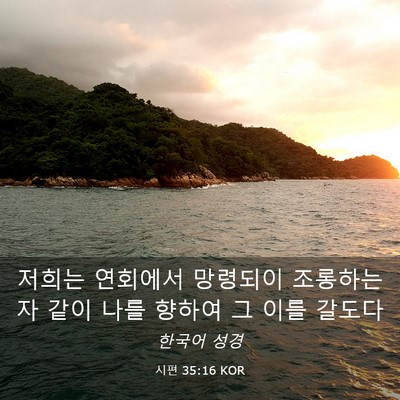 Picture 03 - 시편 35:16 KOR - 저희는 연회에서 망령되이 조롱하는 - Bible Verse Picture