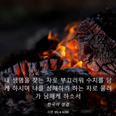 Picture 03 - 시편 35:4 KOR - 내 생명을 찾는 자로 부끄러워 - Bible Verse Picture