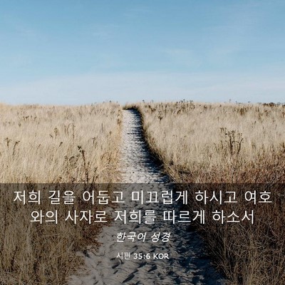 Picture 03 - 시편 35:6 KOR - 저희 길을 어둡고 미끄럽게 하시고 - Bible Verse Picture