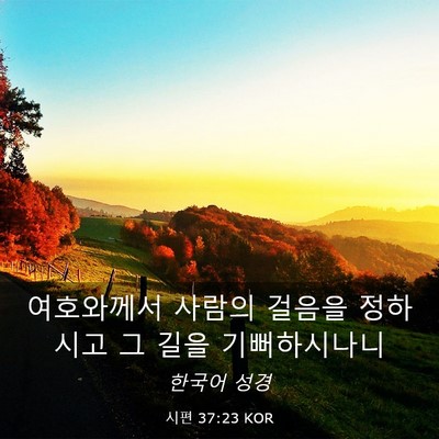 Picture 03 - 시편 37:23 KOR - 여호와께서 사람의 걸음을 정하시고 - Bible Verse Picture