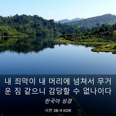 Picture 03 - 시편 38:4 KOR - 내 죄악이 내 머리에 넘쳐서 무거운 - Bible Verse Picture