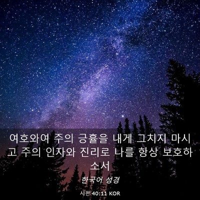 Picture 03 - 시편 40:11 KOR - 여호와여 주의 긍휼을 내게 그치지 - Bible Verse Picture