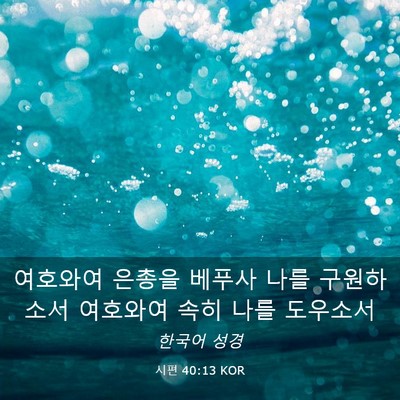 Picture 03 - 시편 40:13 KOR - 여호와여 은총을 베푸사 나를 - Bible Verse Picture