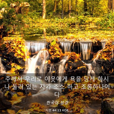 Picture 03 - 시편 44:13 KOR - 주께서 우리로 이웃에게 욕을 당케 - Bible Verse Picture