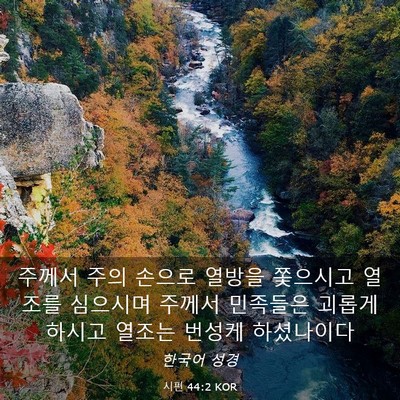 Picture 03 - 시편 44:2 KOR - 주께서 주의 손으로 열방을 쫓으시고 - Bible Verse Picture