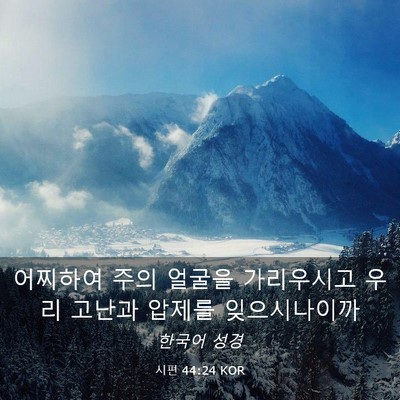 Picture 03 - 시편 44:24 KOR - 어찌하여 주의 얼굴을 가리우시고 - Bible Verse Picture
