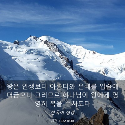 Picture 03 - 시편 45:2 KOR - 왕은 인생보다 아름다와 은혜를 - Bible Verse Picture