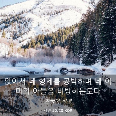 Picture 03 - 시편 50:20 KOR - 앉아서 네 형제를 공박하며 네 - Bible Verse Picture