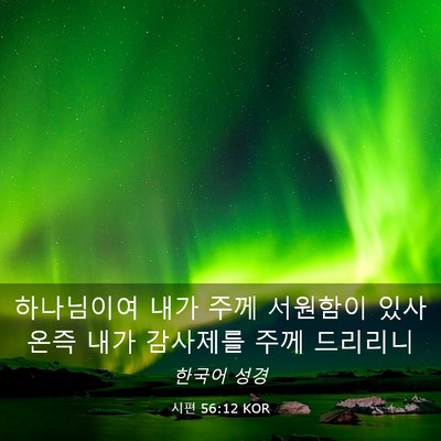 Picture 03 - 시편 56:12 KOR - 하나님이여 내가 주께 서원함이 - Bible Verse Picture