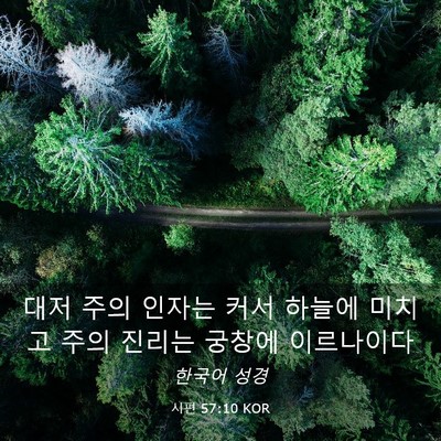 Picture 03 - 시편 57:10 KOR - 대저 주의 인자는 커서 하늘에 - Bible Verse Picture