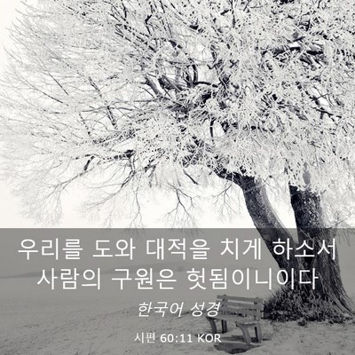 Picture 03 - 시편 60:11 KOR - 우리를 도와 대적을 치게 하소서 - Bible Verse Picture