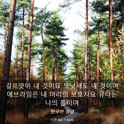 Picture 03 - 시편 60:7 KOR - 길르앗이 내 것이요 므낫세도 내 - Bible Verse Picture