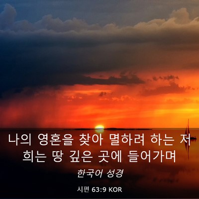 Picture 03 - 시편 63:9 KOR - 나의 영혼을 찾아 멸하려 하는 - Bible Verse Picture