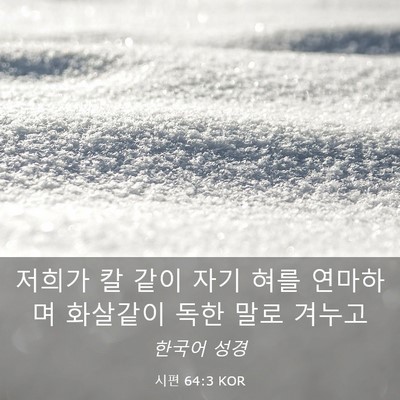 Picture 03 - 시편 64:3 KOR - 저희가 칼 같이 자기 혀를 연마하며 - Bible Verse Picture