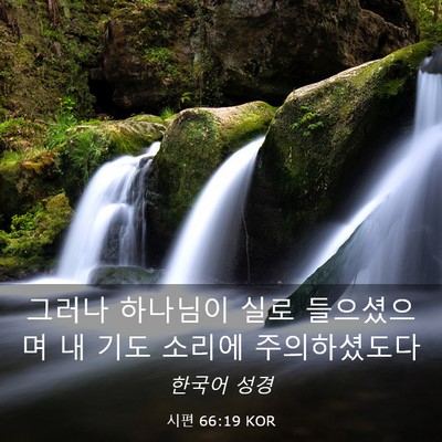 Picture 03 - 시편 66:19 KOR - 그러나 하나님이 실로 들으셨으며 내 - Bible Verse Picture