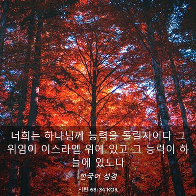 Picture 03 - 시편 68:34 KOR - 너희는 하나님께 능력을 돌릴지어다 - Bible Verse Picture