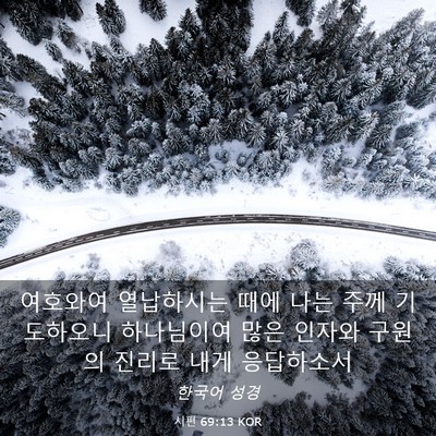 Picture 03 - 시편 69:13 KOR - 여호와여 열납하시는 때에 나는 주께 - Bible Verse Picture
