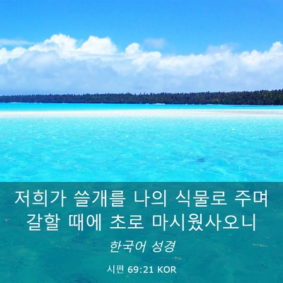 Picture 03 - 시편 69:21 KOR - 저희가 쓸개를 나의 식물로 주며 - Bible Verse Picture