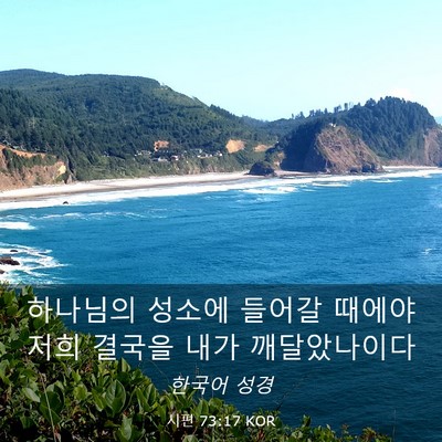 Picture 03 - 시편 73:17 KOR - 하나님의 성소에 들어갈 때에야 저희 - Bible Verse Picture