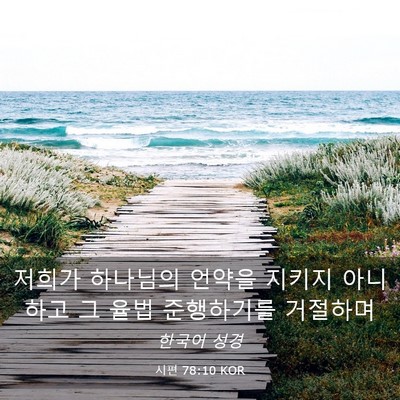 Picture 03 - 시편 78:10 KOR - 저희가 하나님의 언약을 지키지 - Bible Verse Picture
