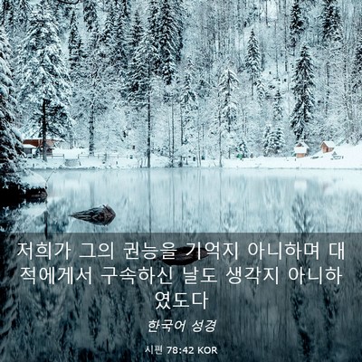 Picture 03 - 시편 78:42 KOR - 저희가 그의 권능을 기억지 아니하며 - Bible Verse Picture