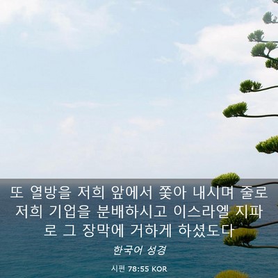 Picture 03 - 시편 78:55 KOR - 또 열방을 저희 앞에서 쫓아 내시며 - Bible Verse Picture
