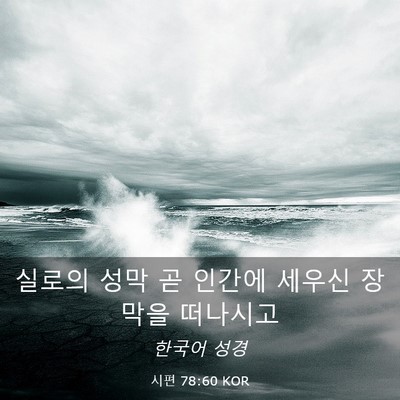 Picture 03 - 시편 78:60 KOR - 실로의 성막 곧 인간에 세우신 - Bible Verse Picture