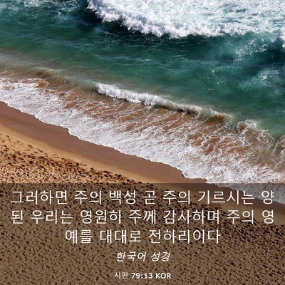 Picture 03 - 시편 79:13 KOR - 그러하면 주의 백성 곧 주의 - Bible Verse Picture