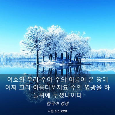 Picture 03 - 시편 8:1 KOR - 여호와 우리 주여 주의 이름이 온 - Bible Verse Picture