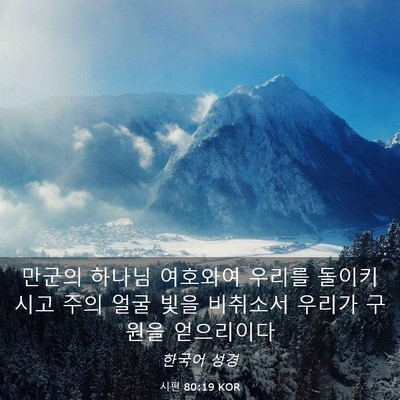 Picture 03 - 시편 80:19 KOR - 만군의 하나님 여호와여 우리를 - Bible Verse Picture
