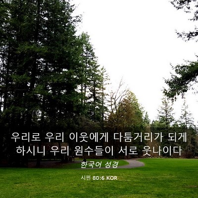 Picture 03 - 시편 80:6 KOR - 우리로 우리 이웃에게 다툼거리가 - Bible Verse Picture