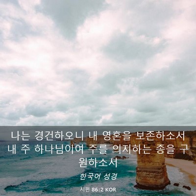 Picture 03 - 시편 86:2 KOR - 나는 경건하오니 내 영혼을 - Bible Verse Picture