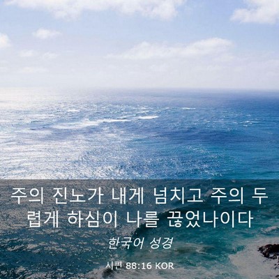 Picture 03 - 시편 88:16 KOR - 주의 진노가 내게 넘치고 주의 - Bible Verse Picture