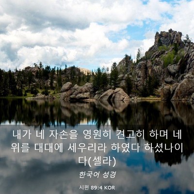 Picture 03 - 시편 89:4 KOR - 내가 네 자손을 영원히 견고히 하며 - Bible Verse Picture