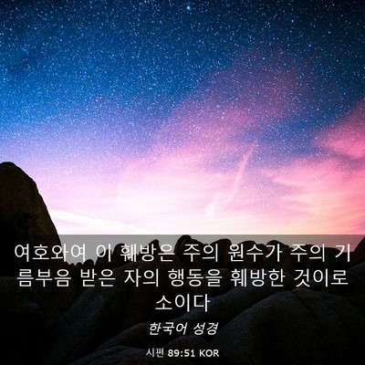 Picture 03 - 시편 89:51 KOR - 여호와여 이 훼방은 주의 원수가 - Bible Verse Picture