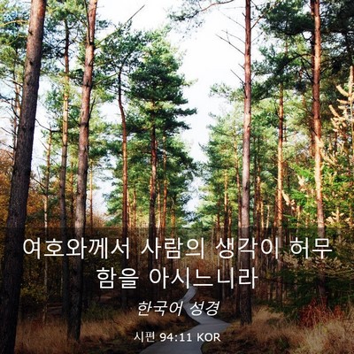 Picture 03 - 시편 94:11 KOR - 여호와께서 사람의 생각이 허무함을 - Bible Verse Picture