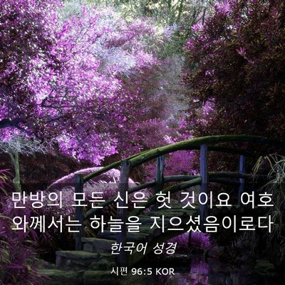 Picture 03 - 시편 96:5 KOR - 만방의 모든 신은 헛 것이요 - Bible Verse Picture