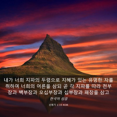 Picture 03 - 신명기 1:15 KOR - 내가 너희 지파의 두령으로 지혜가 - Bible Verse Picture