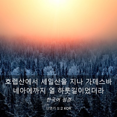 Picture 03 - 신명기 1:2 KOR - 호렙산에서 세일산을 지나 - Bible Verse Picture