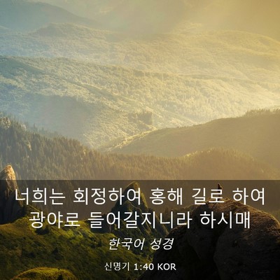 Picture 03 - 신명기 1:40 KOR - 너희는 회정하여 홍해 길로 하여 - Bible Verse Picture