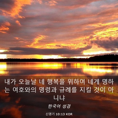 Picture 03 - 신명기 10:13 KOR - 내가 오늘날 네 행복을 위하여 네게 - Bible Verse Picture
