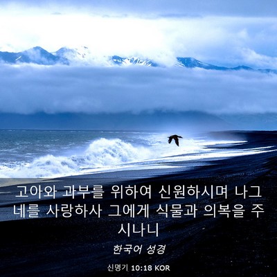 Picture 03 - 신명기 10:18 KOR - 고아와 과부를 위하여 신원하시며 - Bible Verse Picture