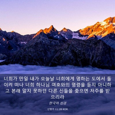 Picture 03 - 신명기 11:28 KOR - 너희가 만일 내가 오늘날 너희에게 - Bible Verse Picture