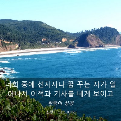 Picture 03 - 신명기 13:1 KOR - 너희 중에 선지자나 꿈 꾸는 자가 - Bible Verse Picture