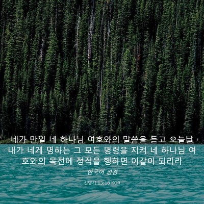Picture 03 - 신명기 13:18 KOR - 네가 만일 네 하나님 여호와의 - Bible Verse Picture